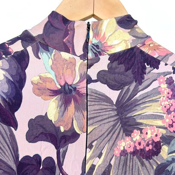 House Of Hackney Midnight Garden Long Sleeve Bodycon Midi Dress Mock Neck 12 - Picture 8 of 12